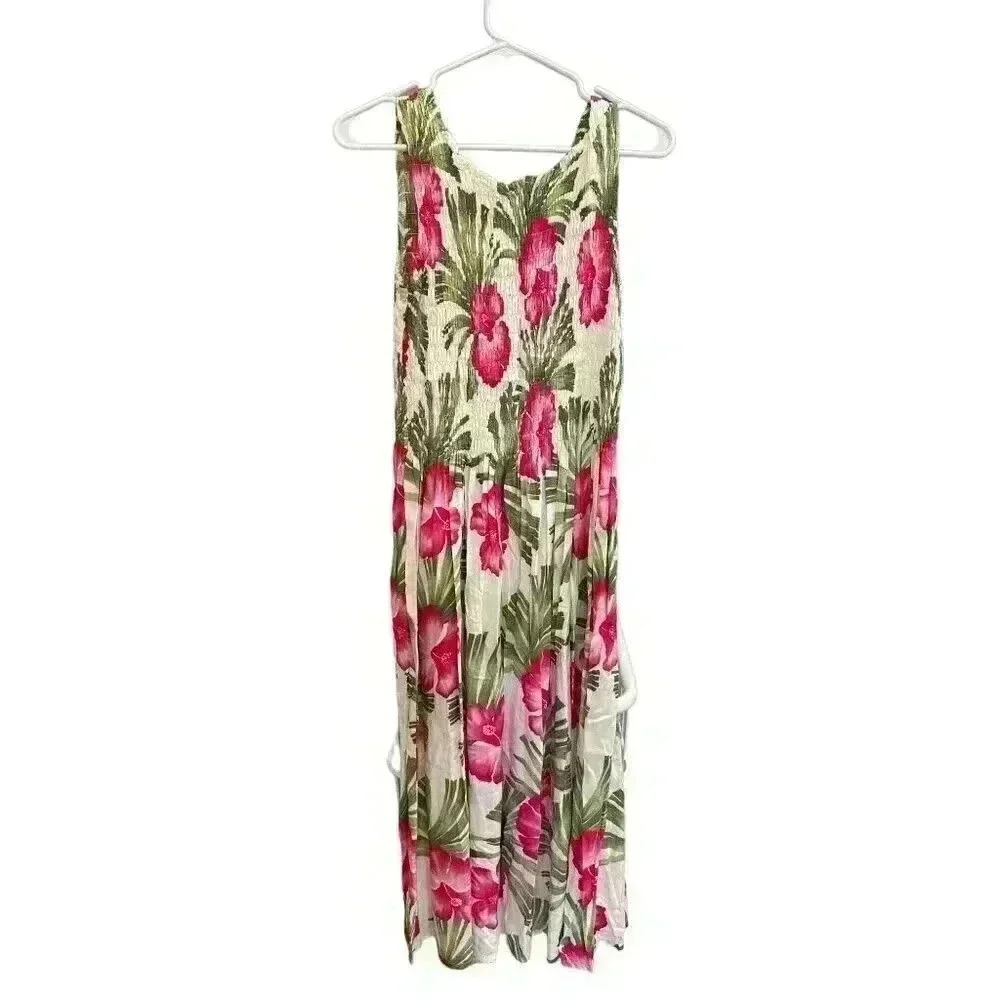 - Coconut Moon Floral Maxi Dress, A Hilo Hattie Brand, One Size Pre-Owned - Picture 4 of 5